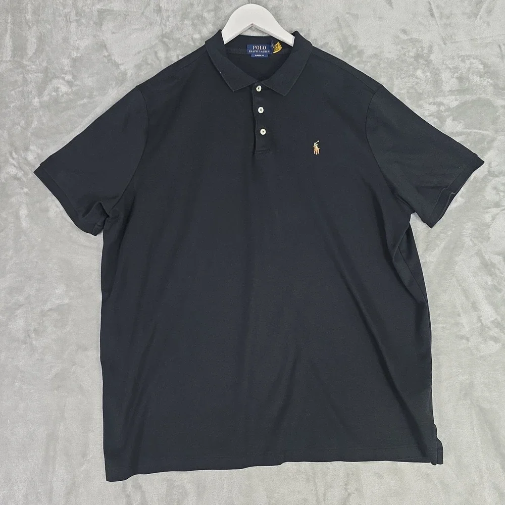 Polo Ralph Lauren Mens Classic Fit Soft Cotton Polo Shirt XXL Black